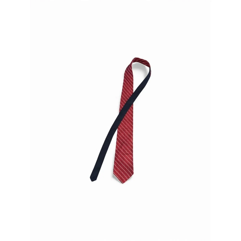 Tommy Hilfiger 100% Silk Tie 58x3.5 Red White‎ Blue Made In USA